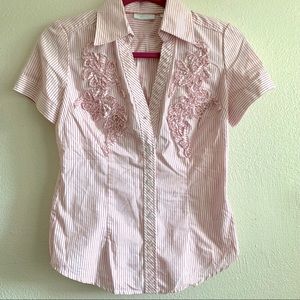 New York and Company Striped Button-up in Size XS